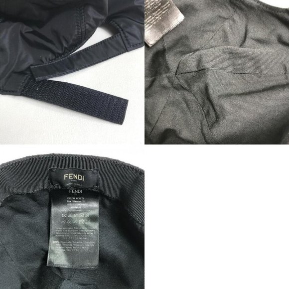 FENDI FXQ768 logo baseball cap Nylon / cotton Black main image 6